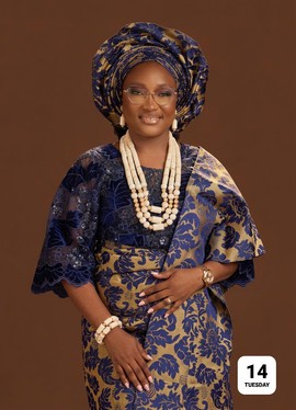 Navy &amp; Gold Traditional Iro and Buba Set with Gele – Nigerian Aso Oke Outfit