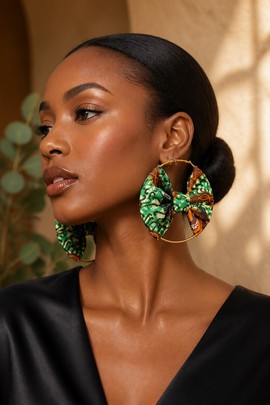 Wax creole earring