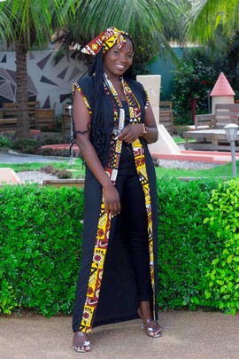 LONG PRINTED SILK KIMONO WITH A TOUCH OF WAX