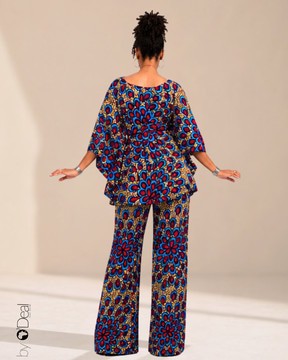 Pantalon large taille haute premium wax