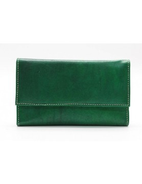 Porte monnaie en cuir véritable Vert