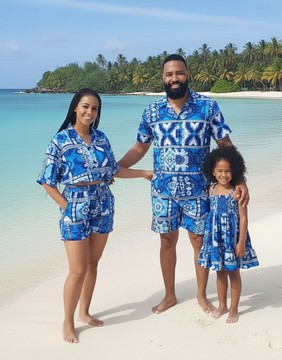 The Azure Mosaic Heritage Set: Premium Family Resort &amp; Beachwear