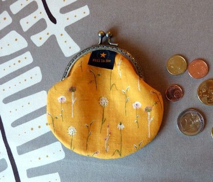 RETRO COIN PURSE n°9 - Vintage Metal clasp Woman 1950s African fabric Wax Cotton printed