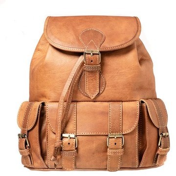 Handmade real natural leather satchel