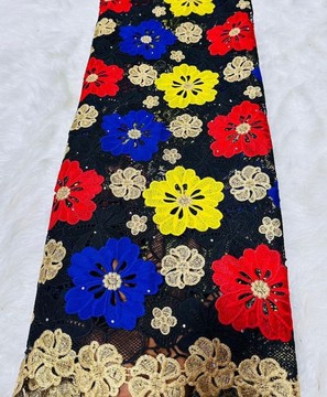Original Multicolored Lace fabric 5 yards