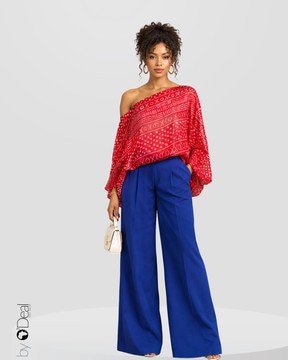 Top 2 en 1 oversize en mousseline de soie