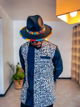 BUY 1 GET 1 FREE |Men's Tunics Traditional African Ankara White Long Sleeve Shirts