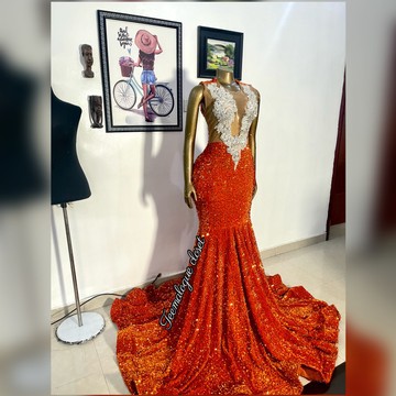 Orange  executive floor length prom dress