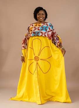 Sun-Kissed Adire Cape Maxi Buba Kaftan Bubu
