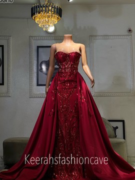 Red prom cape dress, prom gowns, engagement dress