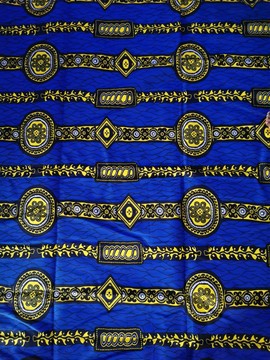 Tissu wax africain Ankara fabric imprimée wax motif: bleu