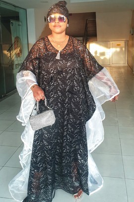 African Woman Luxury Embellished Boubou with Scarf for Weddings/Special occasions/Plus Size