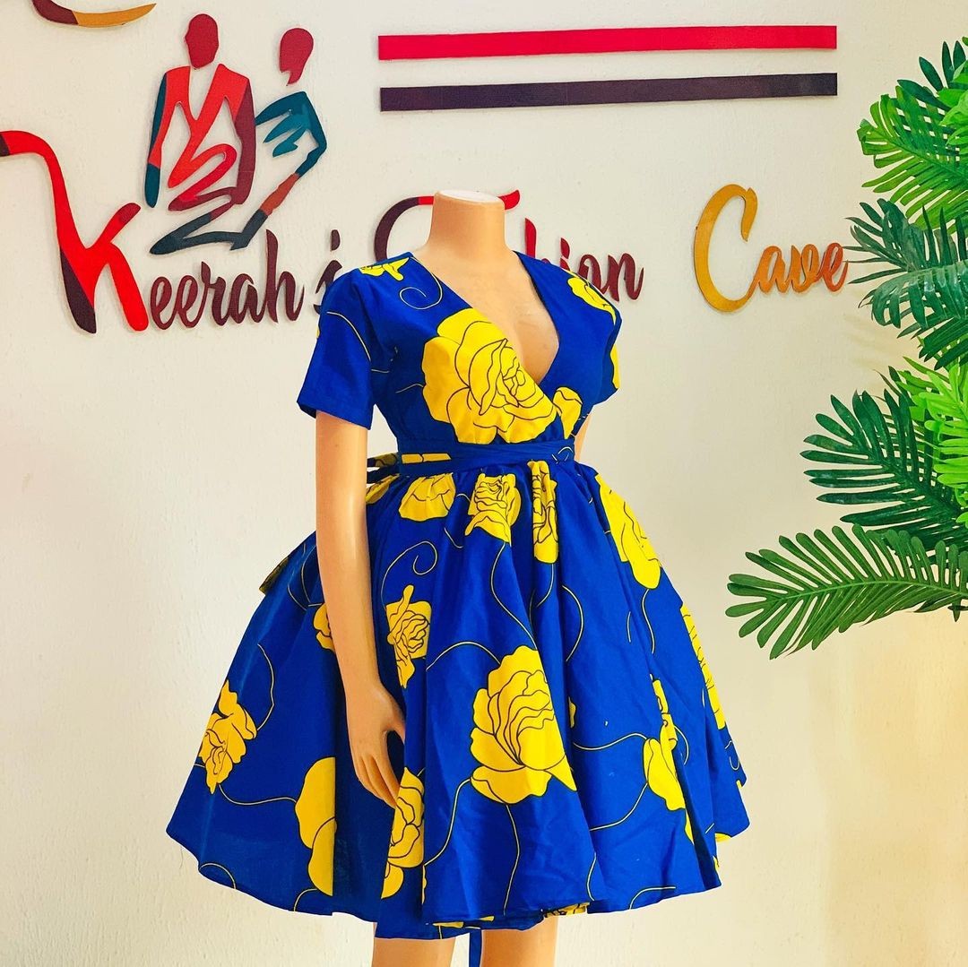 African women midi dress,short Ankara dress, African clothing for women -  ANKA