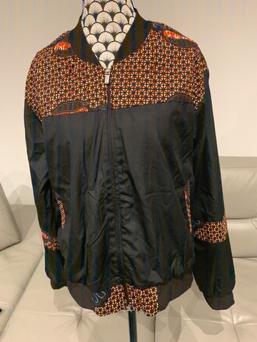 Reversible blue bomber jacket