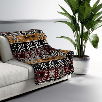 Traditional Mudcloth Blanket African Geometric Print (MORE SIZES AVAILABLE)