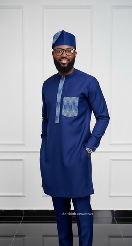 Tenue traditionnelle africaine pour homme avec chapeau