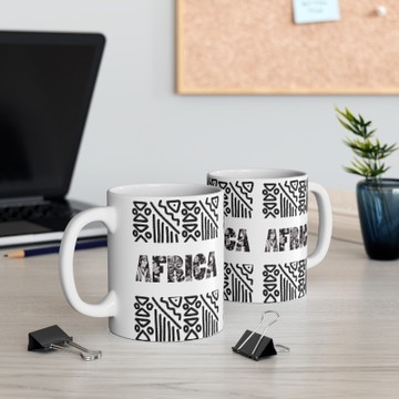 Africa Heritage Mug | African Map Ceramic Coffee Cup | Afro Inspired Cultural Drinkware