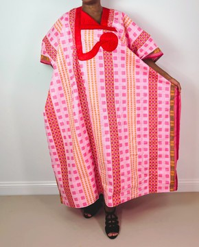 African Print Ankara Patchwork Colorful Multicolor Kaftan Maxi Poncho Dress