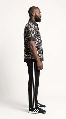Men's Black Side Stripe Trousers, Casual Straight Leg Pants, Side Striped Lounge Pants