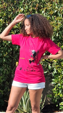 Africa boy face profil ( pink and black)