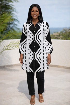 The Traditional Print Reverie Shirt Dress – A dream in Black and White