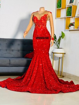 Red prom dress, African clothing for women