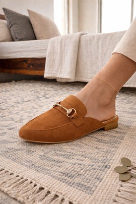 Women's Handmade Moroccan Mules - Suede Pointed Toe Slip On Shoes