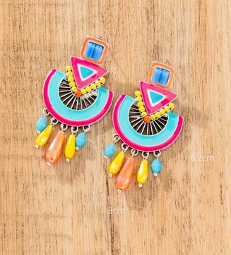 Asymmetric multicolored multiform earrings