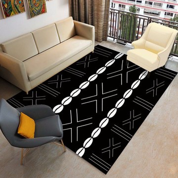 Tribal Black and White Rug African Indoor Carpet (LARGER SIZES AVAILABLE)