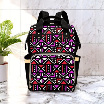 Colorful Mud Cloth Tribal Backpack | African Fashion | Diaper Bag