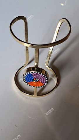 Manchette en laiton massif, bracelet de manchette en laiton africain, bracelet de déclaration