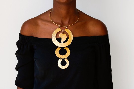 African Brass necklace, Christmas gift for her, Tribal necklace, Moms gift, One size fits all