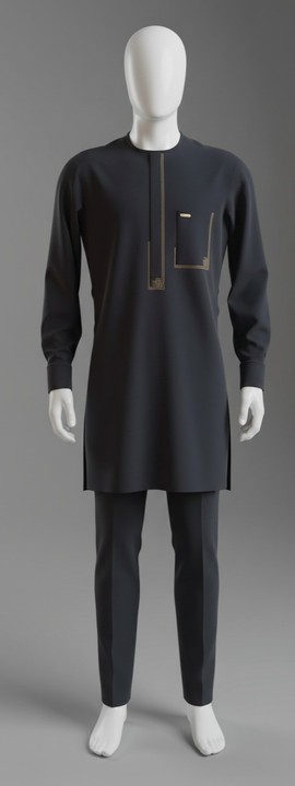Tunique traditionnelle noire élégante