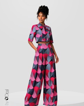 Magnifique Ensemble pantalon large et son top chemisier