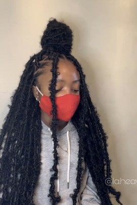 30 inches black butterfly distressed locs ,full wig, wig for black women