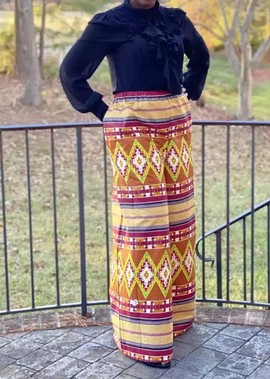 SOLDE D'ÉTÉ! - Pantalon palazzo multicolore Ankara imprimé africain