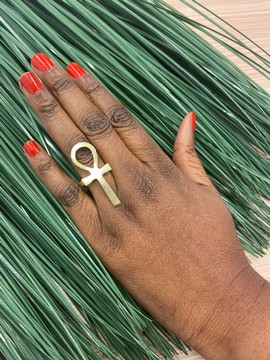 Beautiful bronze ring "Ankh"