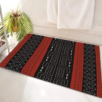 African Tribal Bathroom Rug Zigzag Colorful Bath Mat (LARGER SIZES AVAILABLE)