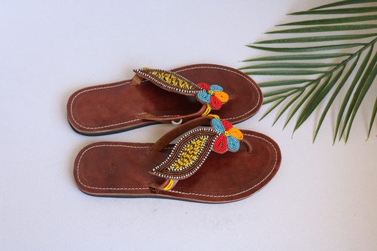 Masai Beaded sandals, African  sandals, Women Sandals, Leather sandals, Boho sandals, Beach sandals