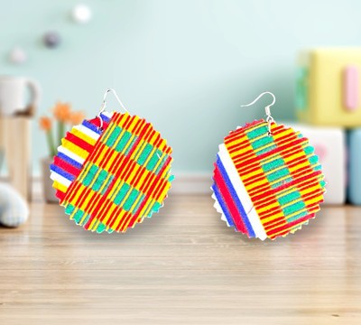 Wax disc earrings
