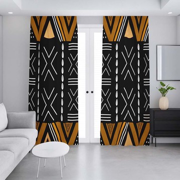 Geometric Blackout Curtains Tribal Patterns (Two-Piece) LARGER SIZES AVAILABLE