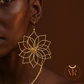 Boucles d'Oreilles Fleur Dorée