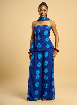 Tie-Dye Strapless Peplum &amp; Palazzo Set|vacations|Casual outfit |Beach Outfit|Summer Outfit