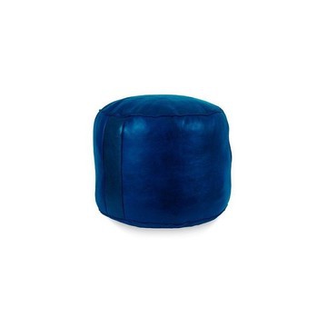 grand tabouret en vrai cuir naturel fait main