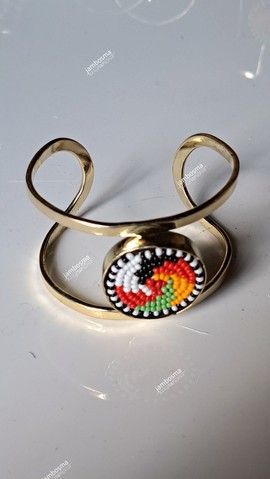 Manchette en laiton massif, bracelet de manchette en laiton africain, bracelet de déclaration