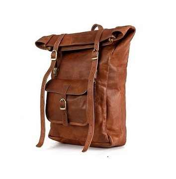 100% handmade high quality genuine leather backpack.