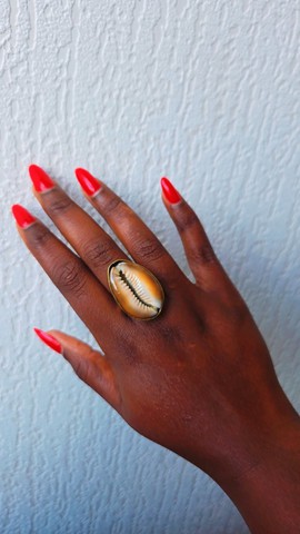 Bague Bronze et Cauris Marron