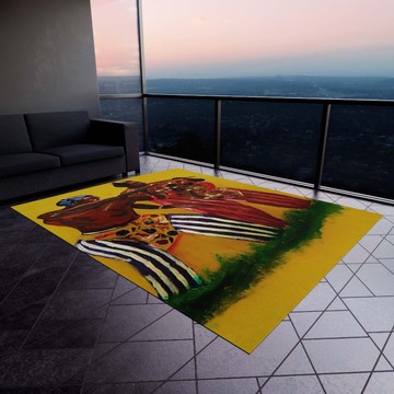 Sustainable Outdoor Rugs African Carpet Design Yoruba Art (LARGER SIZES AVAILABLE)