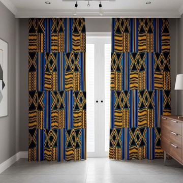 Afrocentric Kente Print Blackout Curtains (Two-Piece) LARGER SIZES AVAILABLE