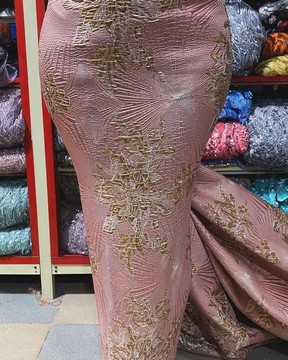 Damask , brocade , fabric for suit (5 yards )